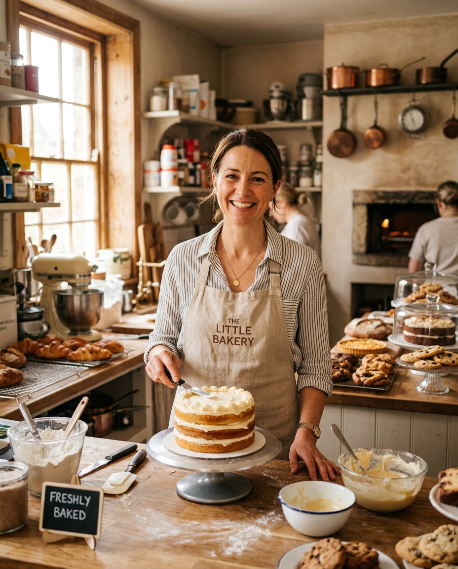 Emily Harrison, chief baker at Golden Crumb Bakery, in her kitchen